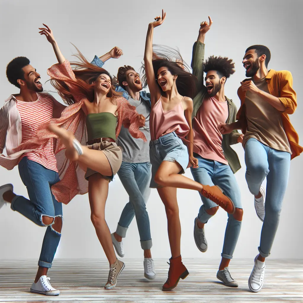 Solo dancer in a powerful leap