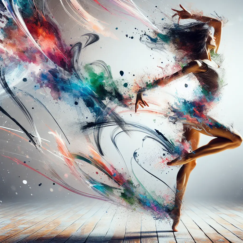 Dancer in mid-air jump